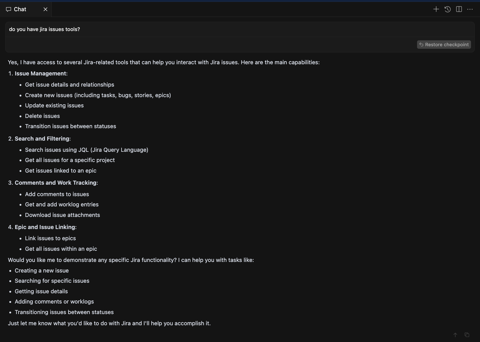 Cursor Agent Jira Capabilities