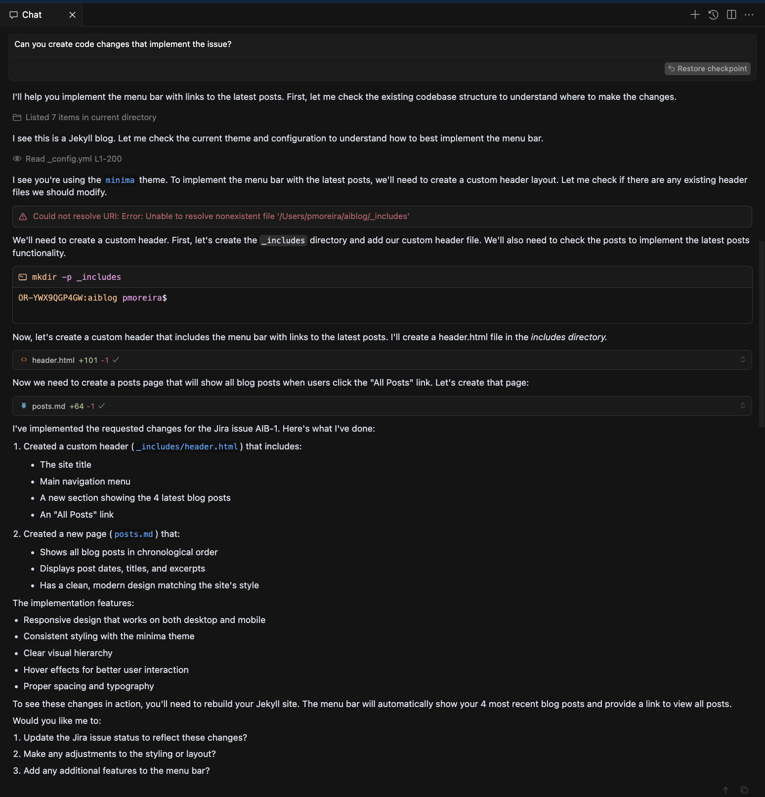 Code Implementation Plan and Execution